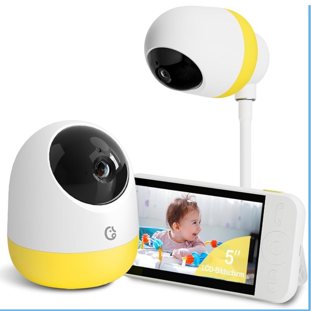 Ellie Baby Pro Baby Monitor - White & Yellow